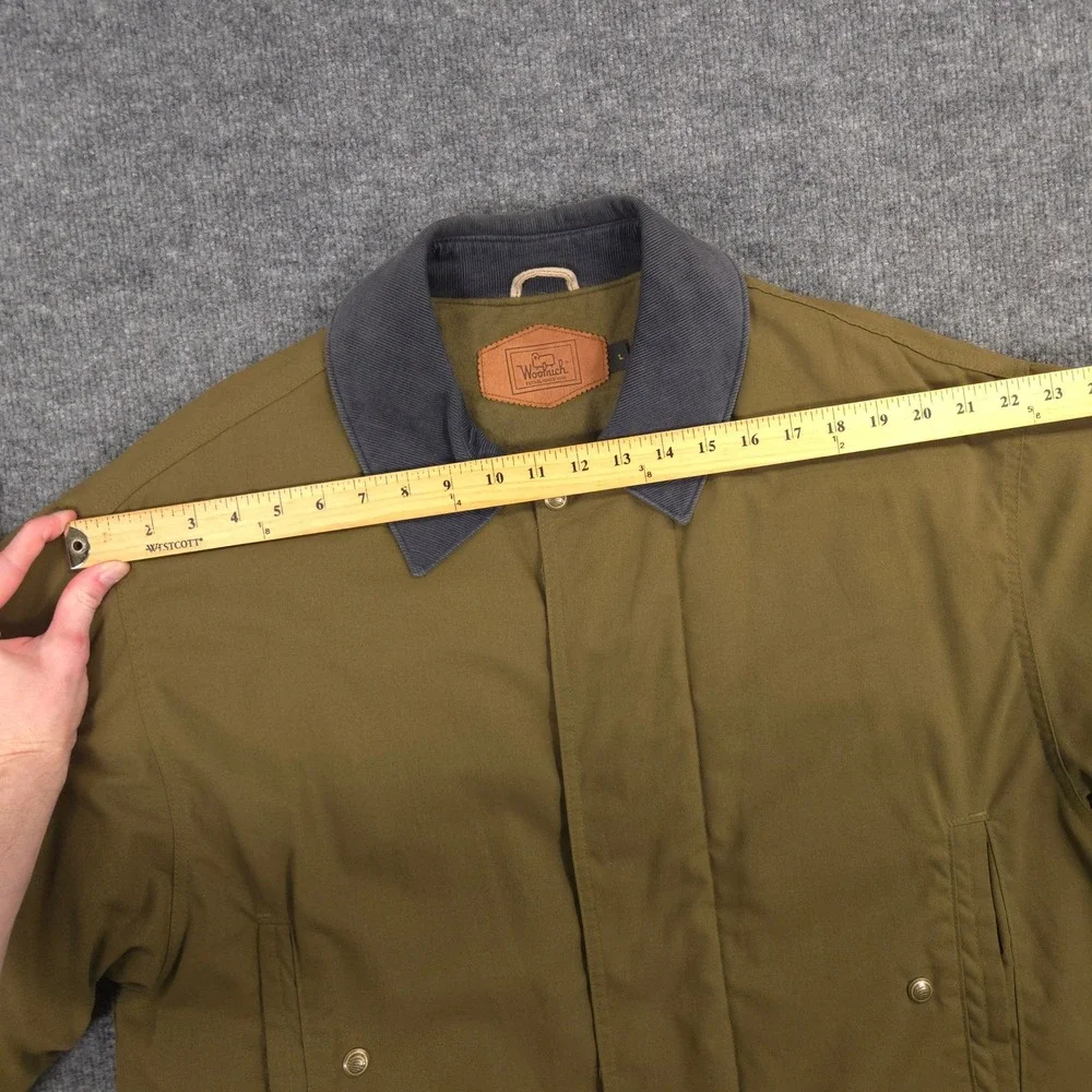 Vintage Woolrich Jacket Mens Large Green Field Chore Barn Coat Lined Made In USA